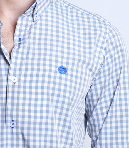 CAMISA CUADROS VERDE MUSGO, AZUL Y BLANCO