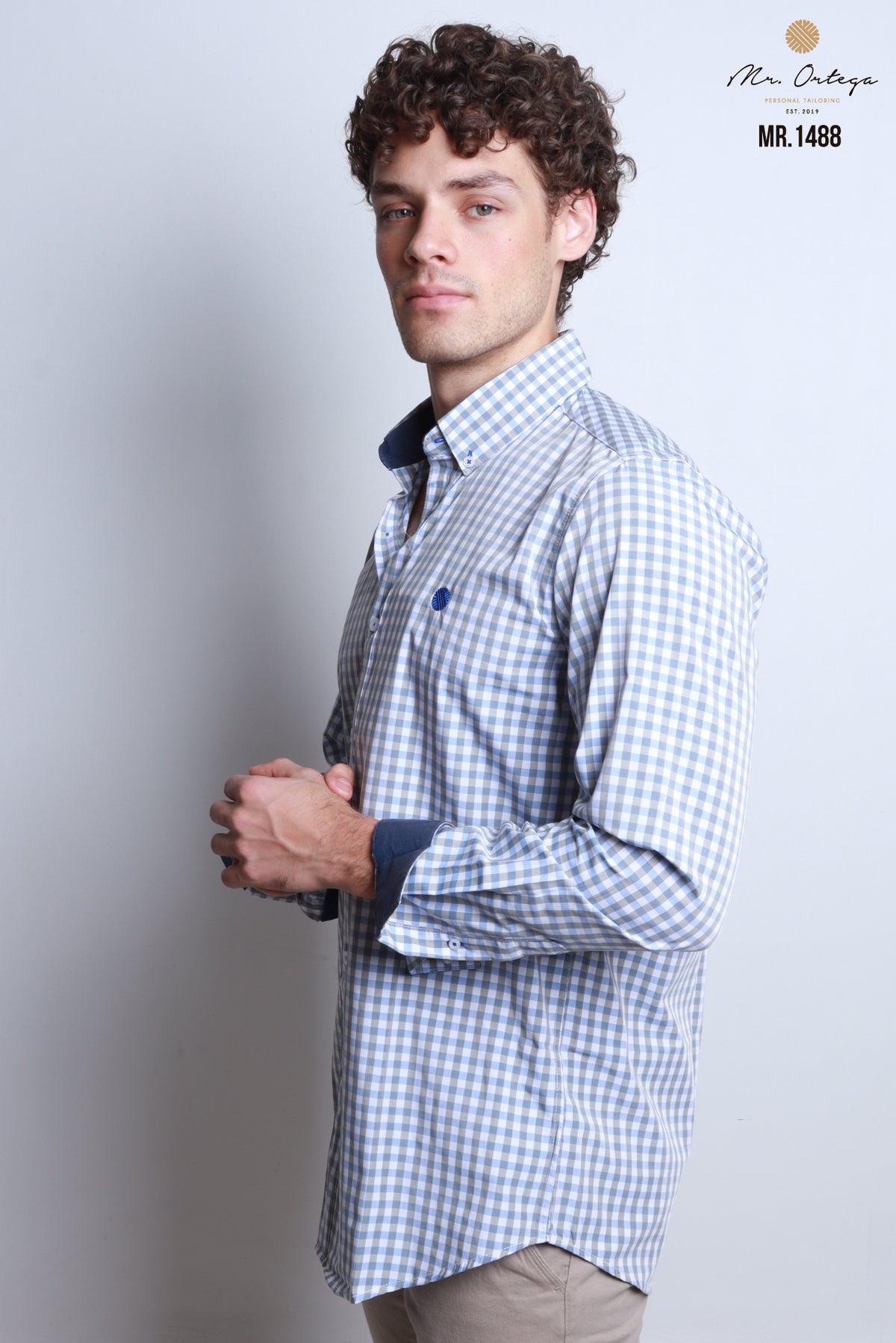 CAMISA CUADROS VERDE MUSGO, BLANCO  AZUL Y MANGA LARGA