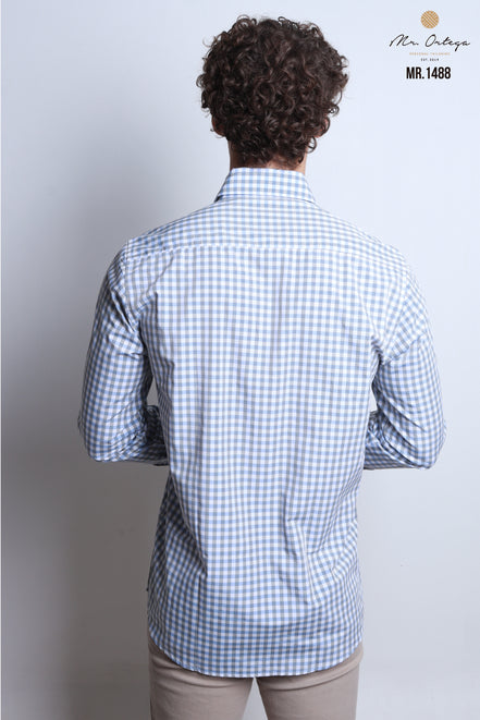 CAMISA CUADROS VERDE MUSGO, AZUL Y BLANCO