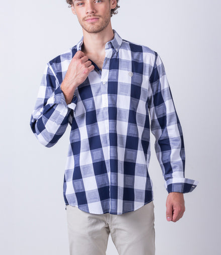CAMISA CUADROS AZUL Y BLANCO