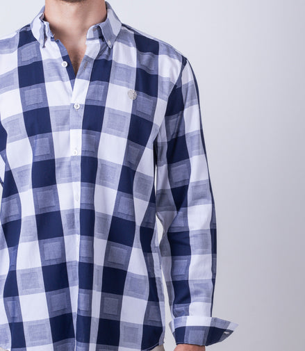 CAMISA CUADROS AZUL Y BLANCO