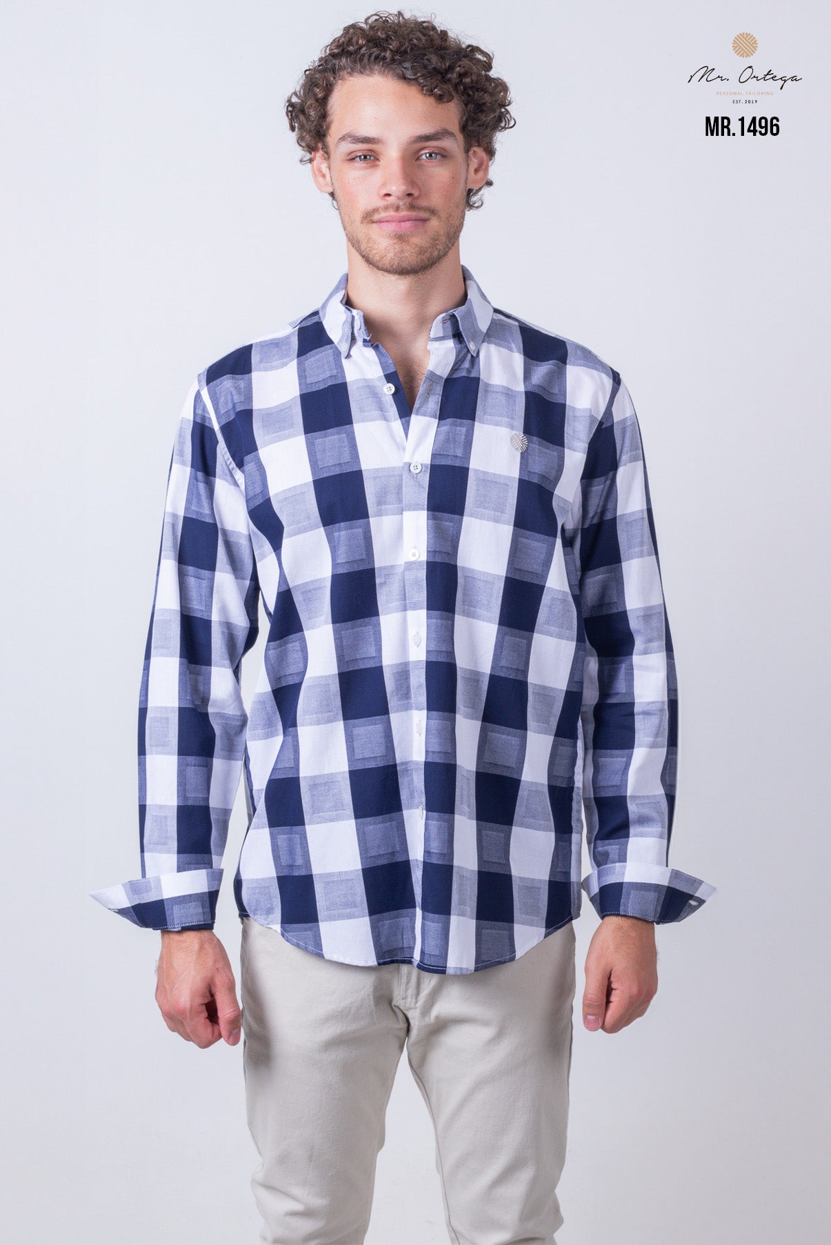 CAMISA CUADROS AZUL Y BLANCO