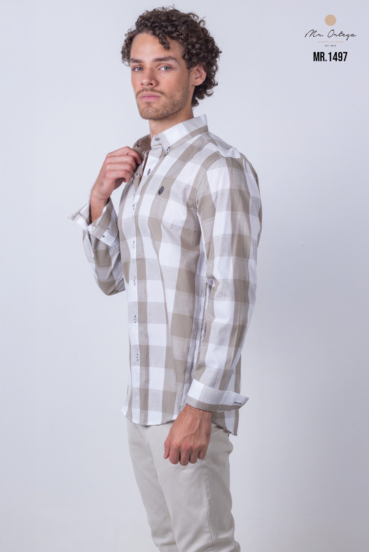 CAMISA CUADROS CAFE Y BLANCO