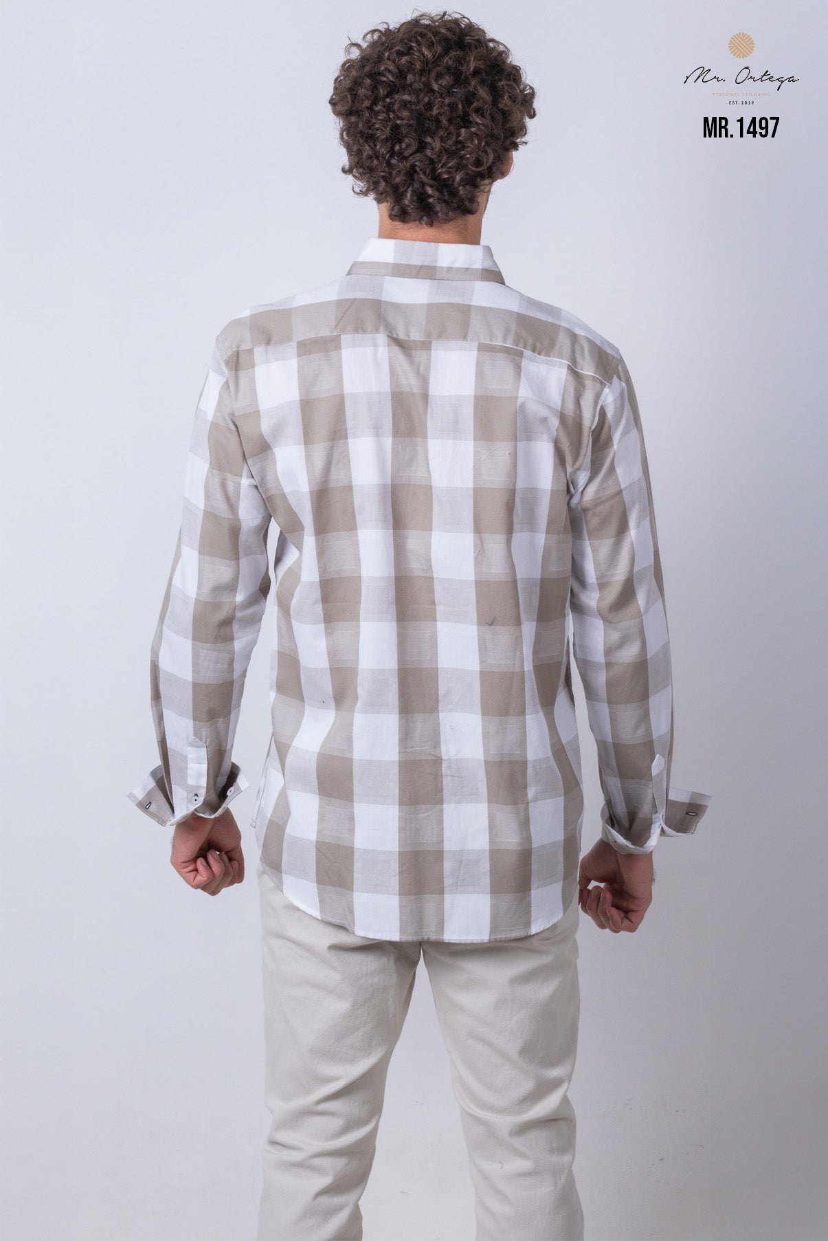 CAMISA CUADROS CAFE Y BLANCO
