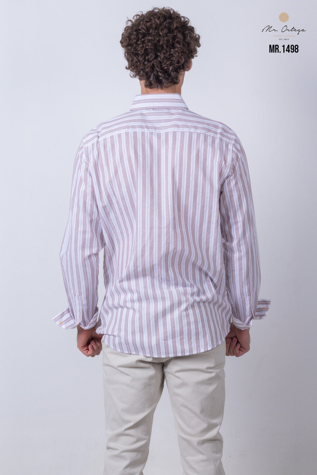 CAMISA RAYAS CAFE Y BLANCO