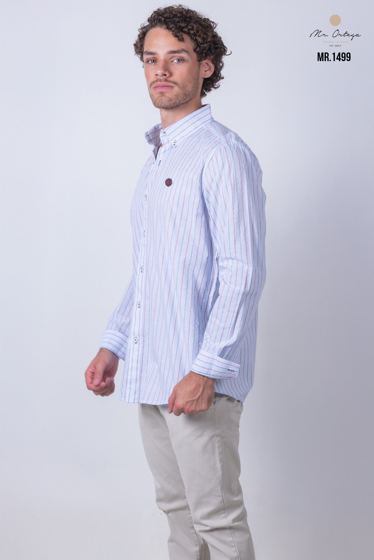 CAMISA RAYAS AZUL Y ROJO MANGA LARGA