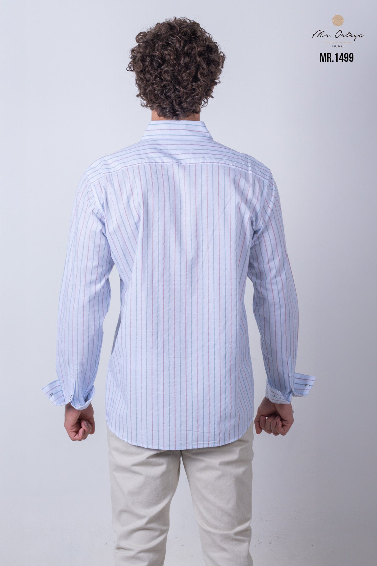 CAMISA RAYAS AZUL Y ROJO MANGA LARGA