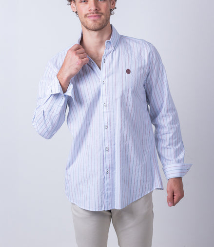 CAMISA RAYAS AZUL, ROJO Y VERDE