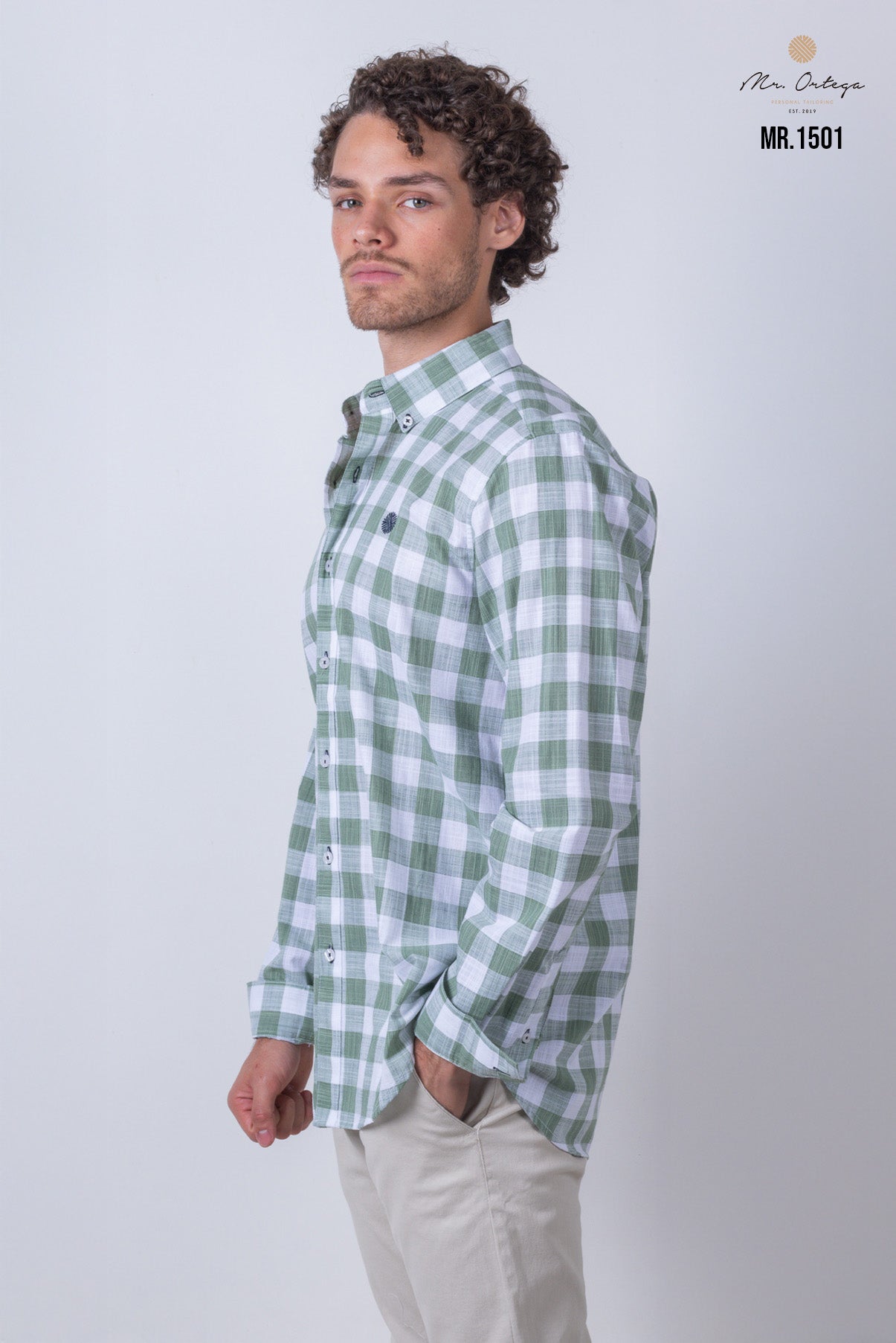 CAMISA CUADROS VERDE Y BLANCO