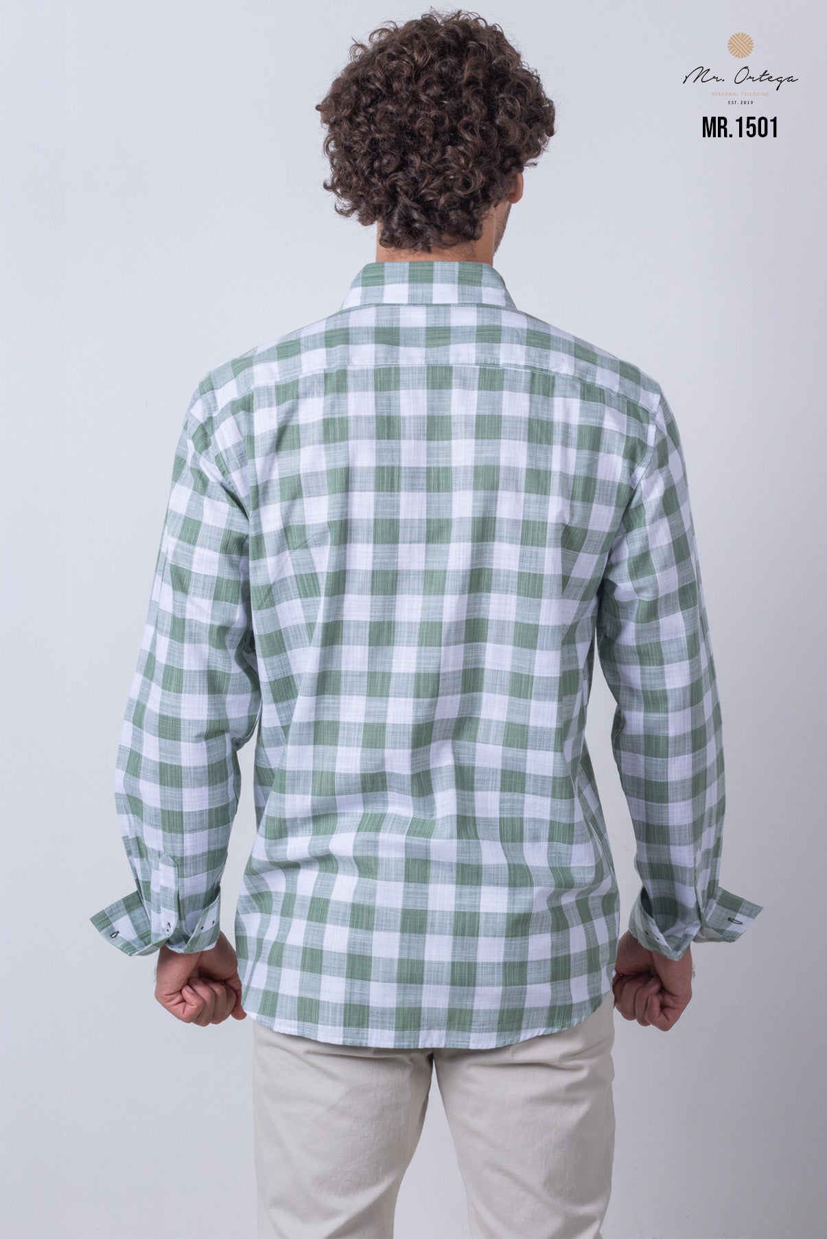CAMISA CUADROS VERDE Y BLANCO