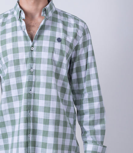 CAMISA CUADROS VERDE Y BLANCO