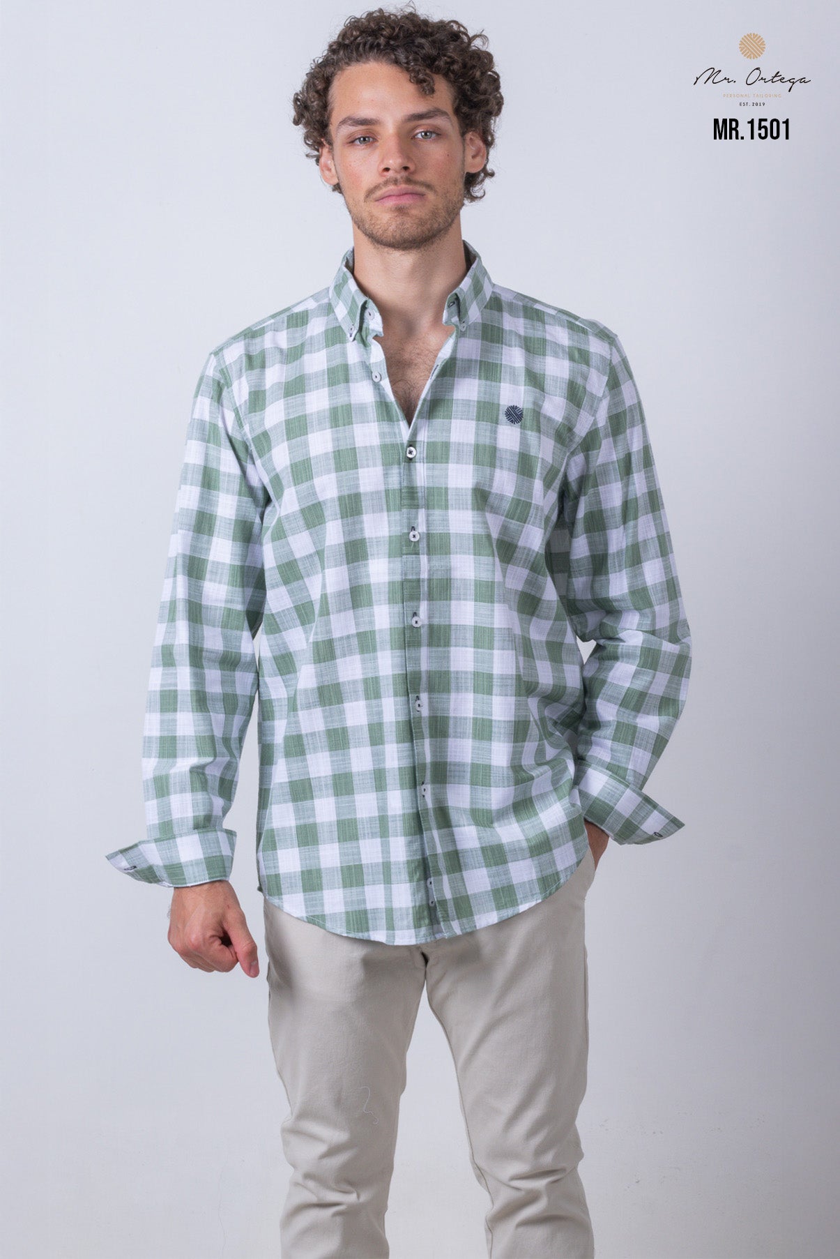 CAMISA CUADROS VERDE Y BLANCO