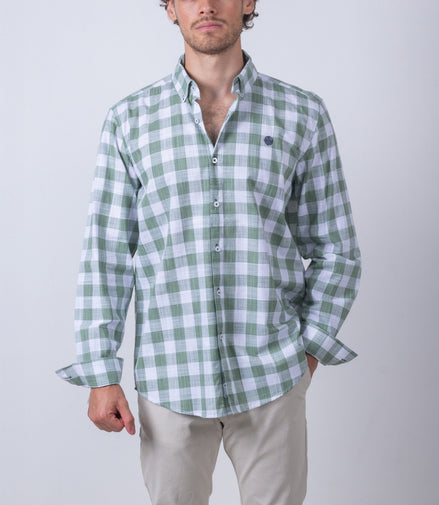 CAMISA CUADROS VERDE Y BLANCO