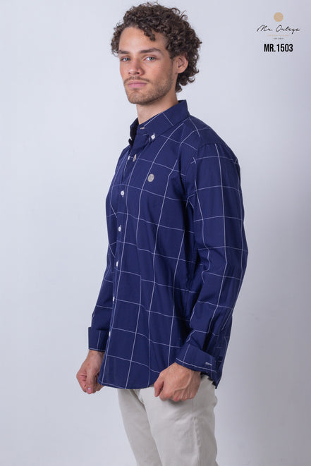 CAMISA CUADROS AZUL MARINO