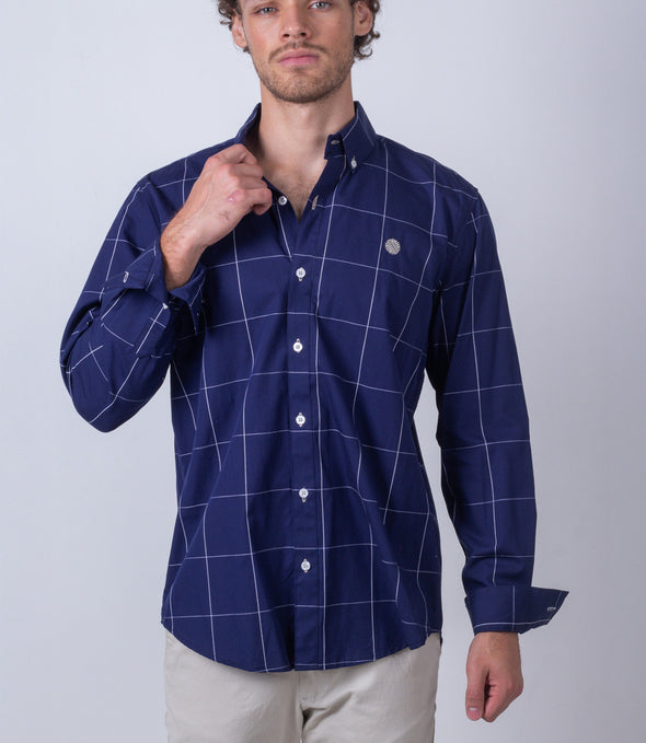 CAMISA CUADROS AZUL MARINO