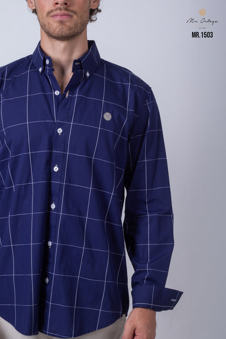 CAMISA CUADROS AZUL MARINO
