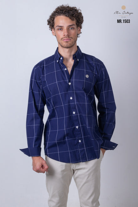 CAMISA CUADROS AZUL MARINO