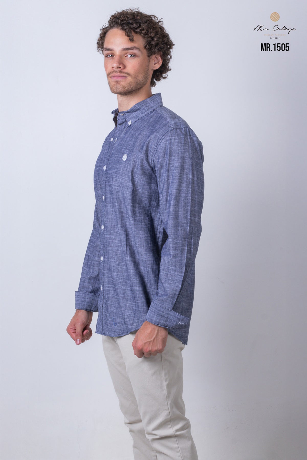 CAMISA LISA AZUL MARINO MANGA LARGA