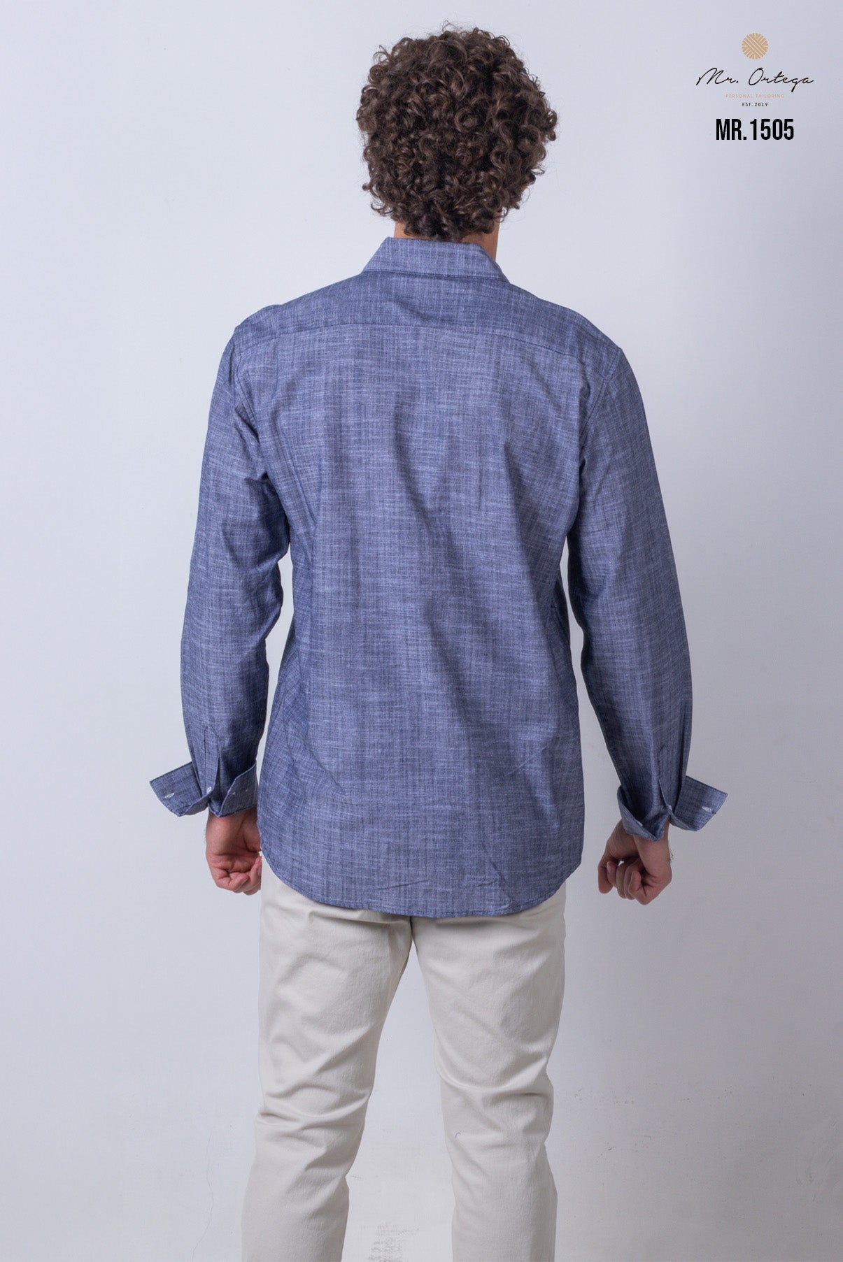 CAMISA LISA AZUL MARINO MANGA LARGA