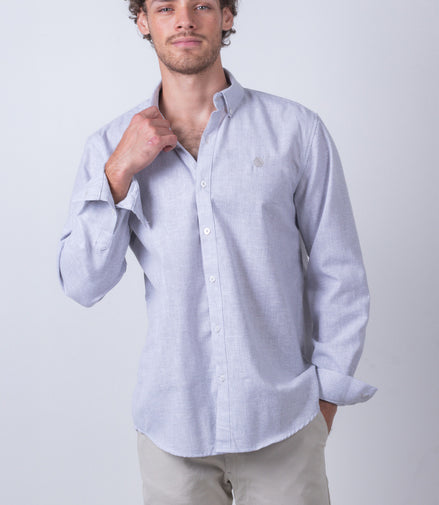 CAMISA LISA GRIS Y BLANCO