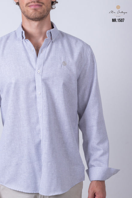 CAMISA LISA GRIS Y BLANCO