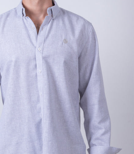 CAMISA LISA GRIS Y BLANCO