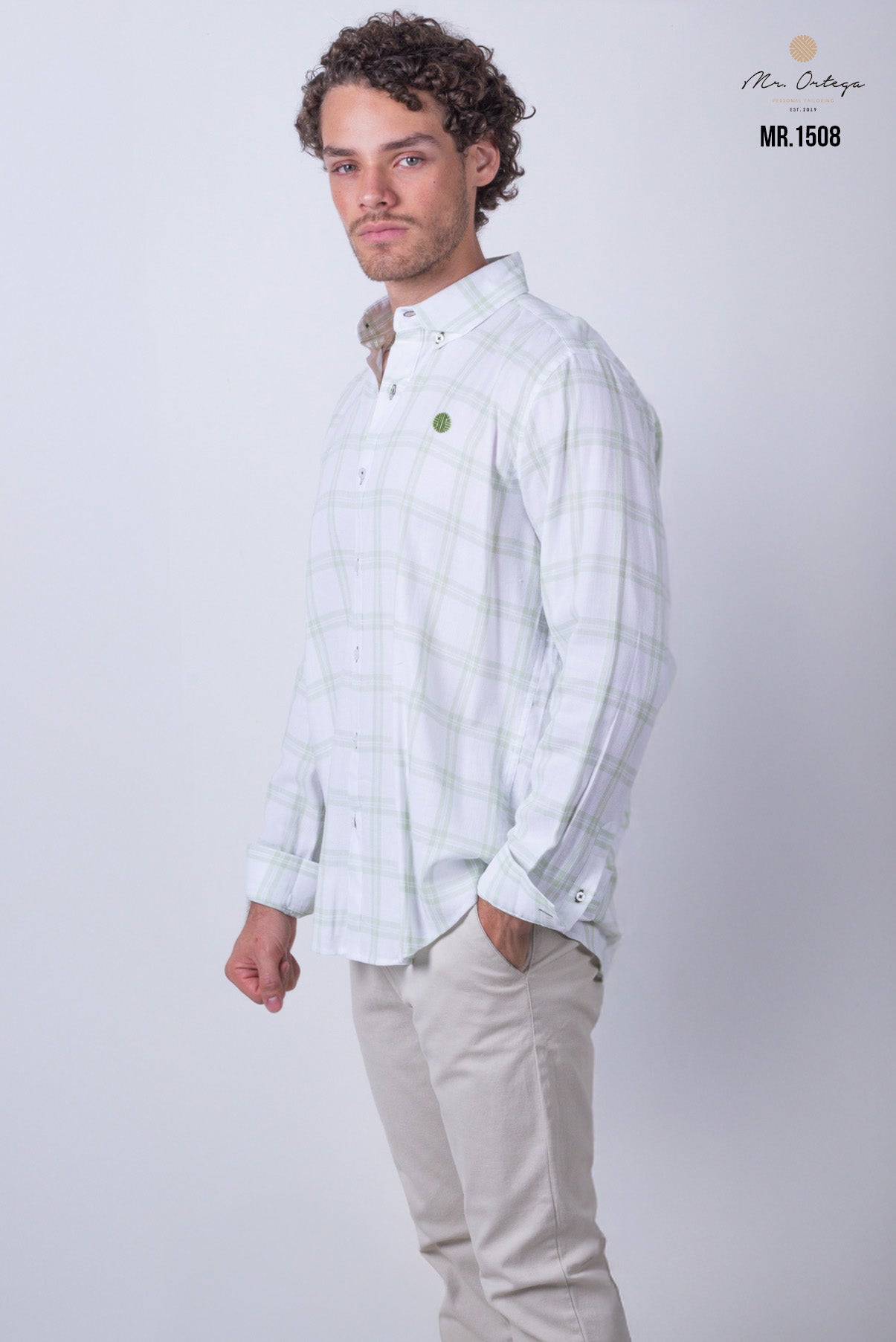 CAMISA CUADROS BLANCO Y VERDE