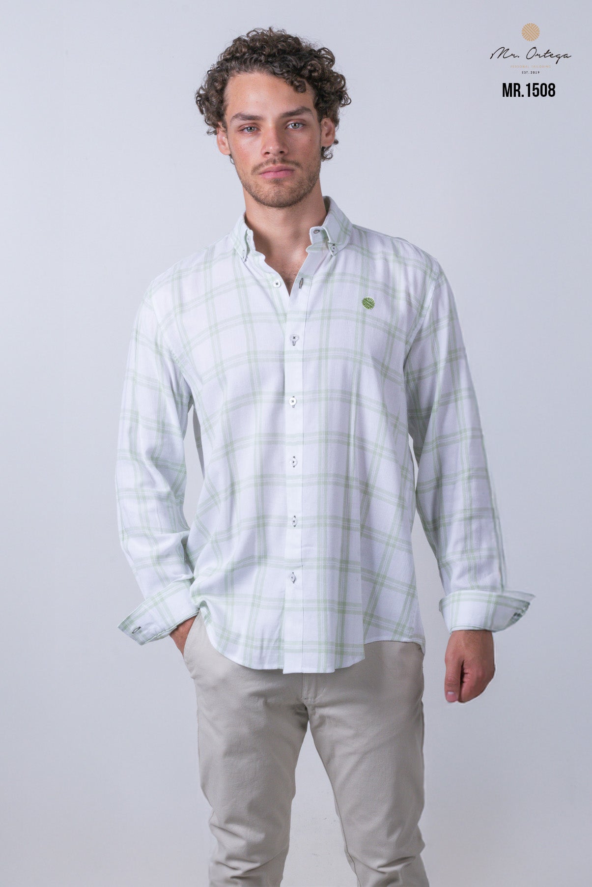 CAMISA CUADROS BLANCO Y VERDE