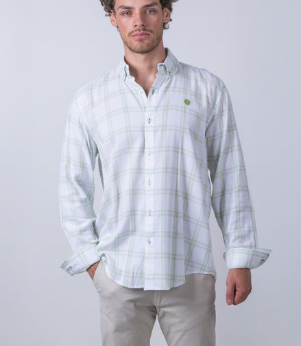 CAMISA CUADROS BLANCO Y VERDE