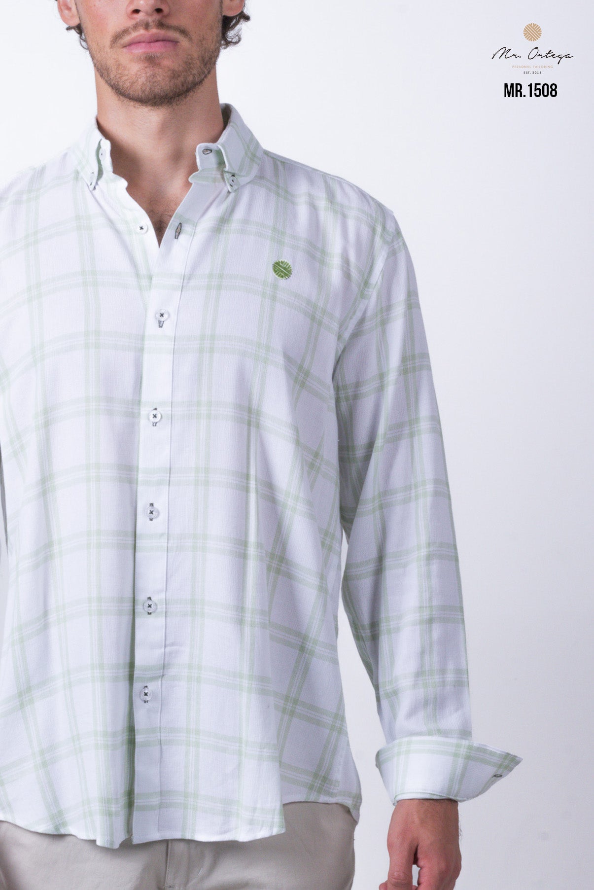 CAMISA CUADROS BLANCO Y VERDE