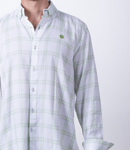 CAMISA CUADROS BLANCO Y VERDE