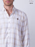 CAMISA CUADROS BEIGE Y BLANCO