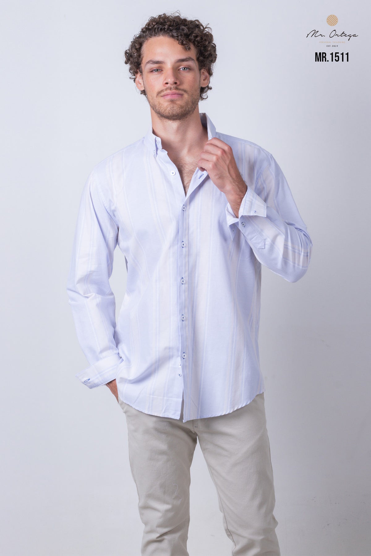 CAMISA CUADROS AZUL Y BLANCO MANGA LARGA