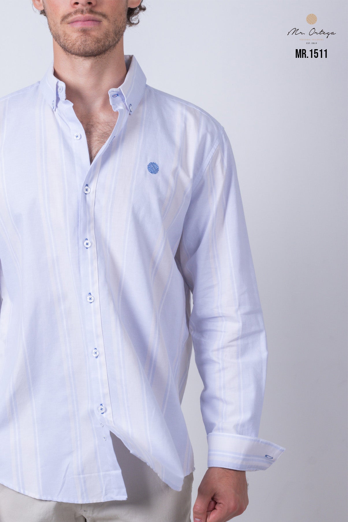 CAMISA CUADROS AZUL Y BLANCO MANGA LARGA