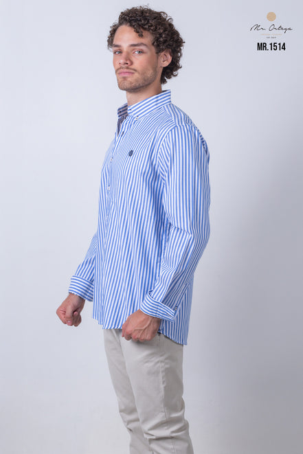 CAMISA RAYAS AZUL Y BLANCO