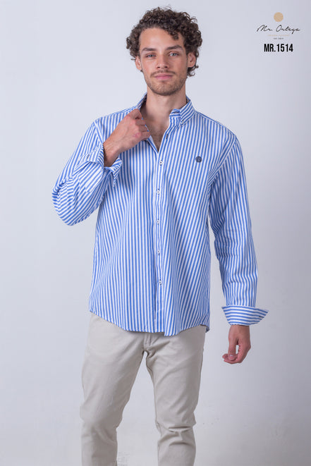 CAMISA RAYAS AZUL Y BLANCO