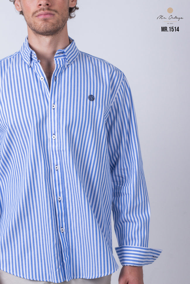 CAMISA RAYAS AZUL Y BLANCO