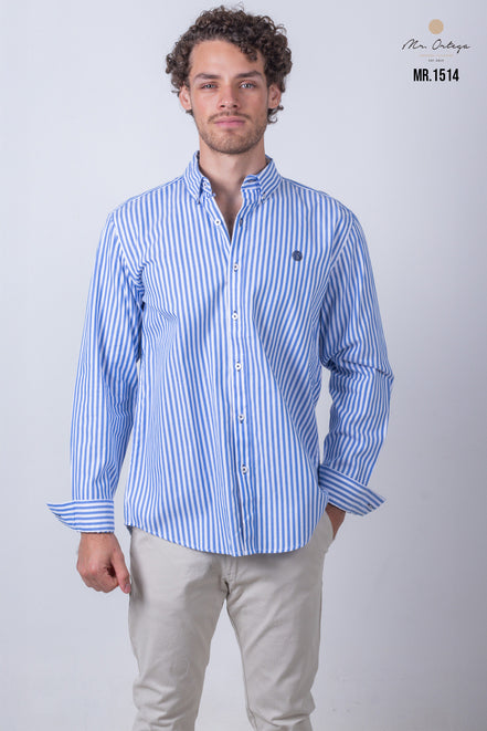 CAMISA RAYAS AZUL Y BLANCO