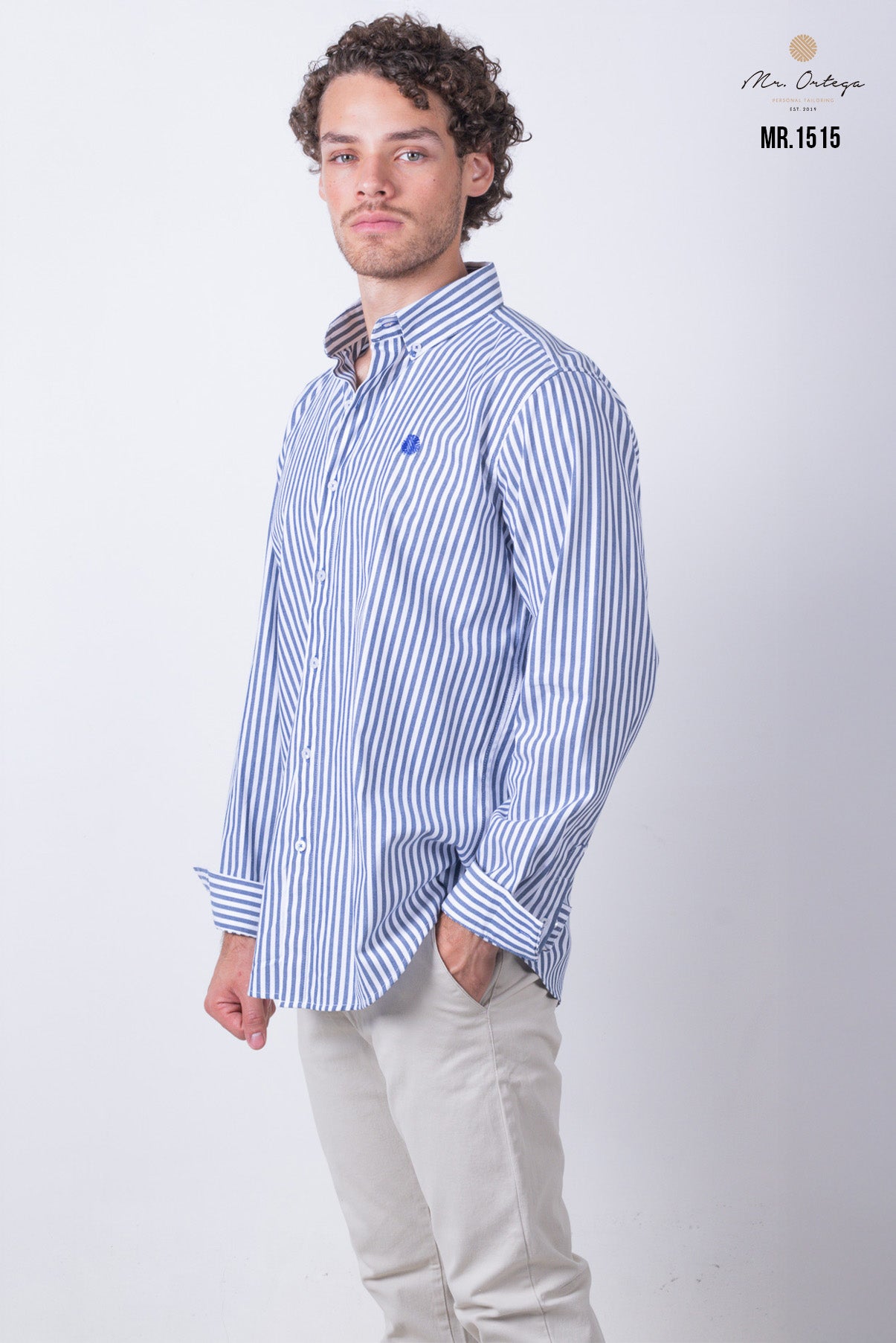 CAMISA RAYAS AZUL MARINO Y BLANCO