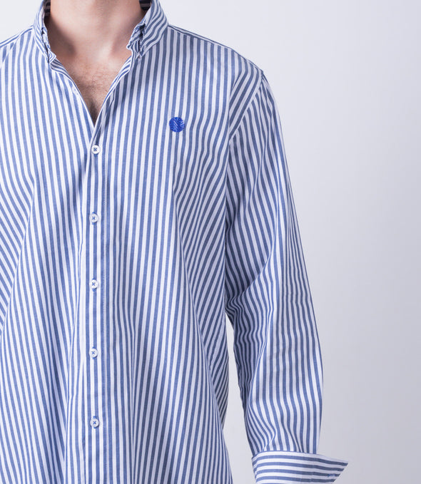 CAMISA RAYAS AZUL MARINO Y BLANCO