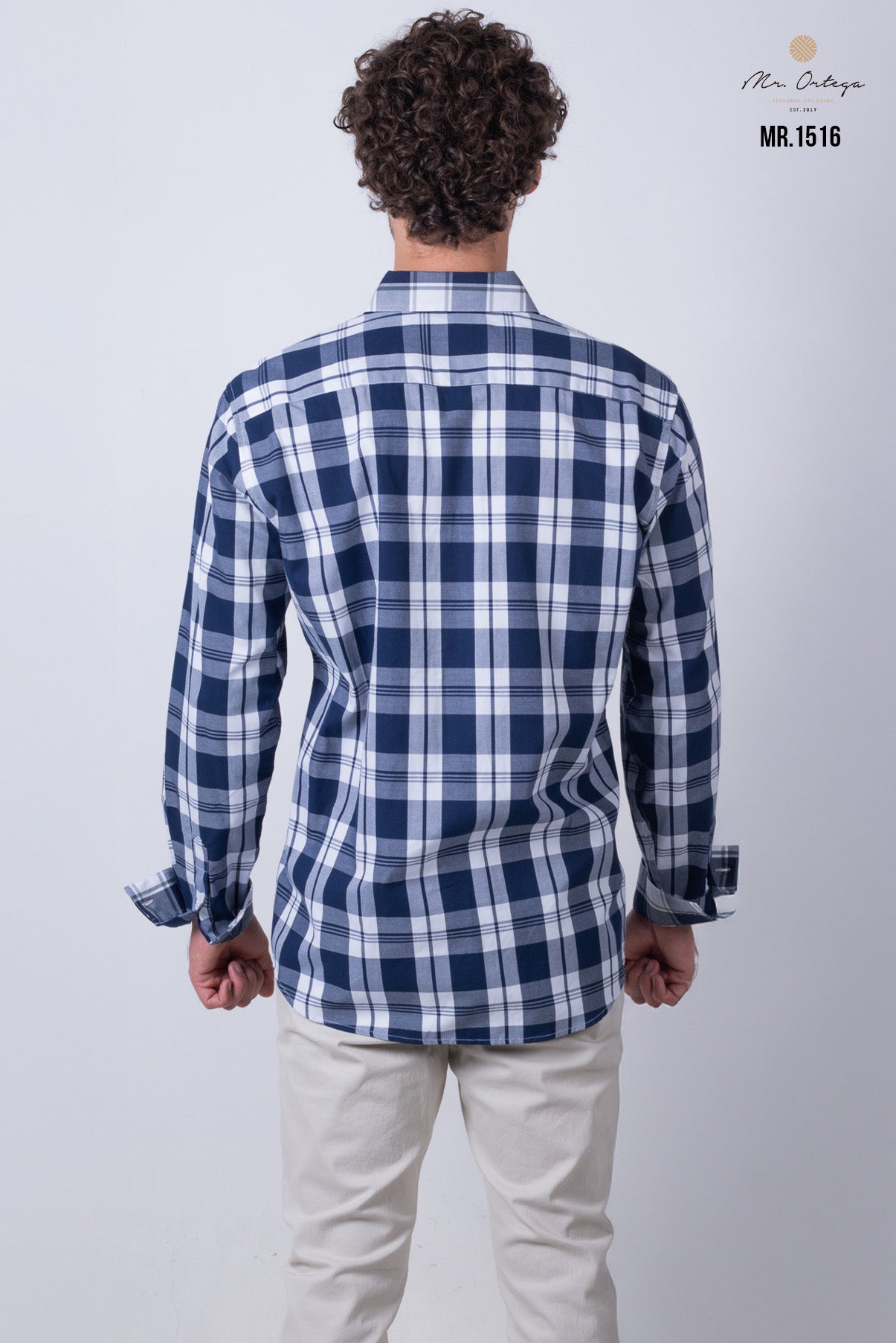 CAMISA CUADROS AZUL MARINO Y BLANCO