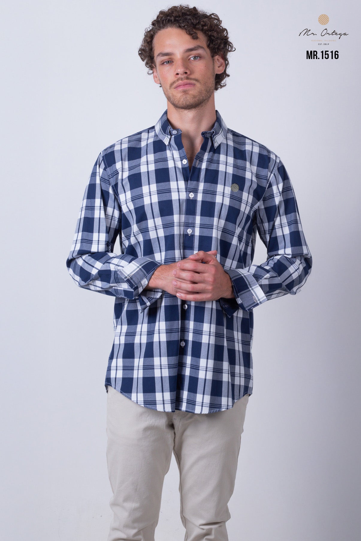 CAMISA CUADROS AZUL MARINO Y BLANCO