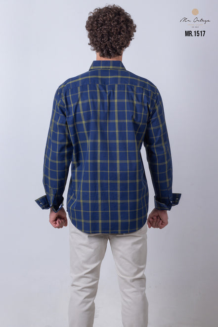 CAMISA CUADROS AZUL MARINO Y VERDE