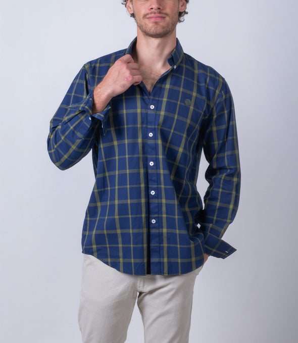 CAMISA CUADROS AZUL MARINO Y VERDE