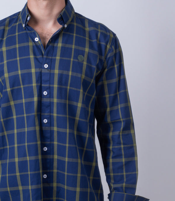 CAMISA CUADROS AZUL MARINO Y VERDE