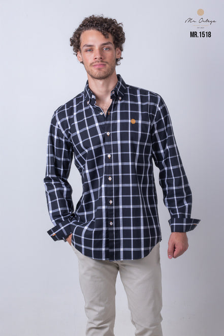 CAMISA CUADROS NEGRO Y BLANCO