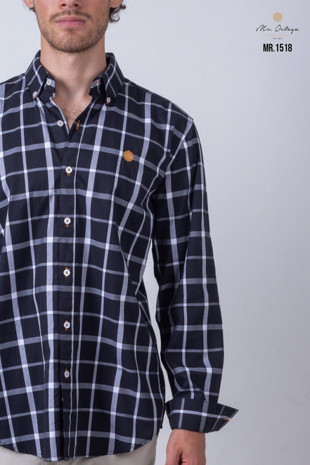 CAMISA CUADROS NEGRO Y BLANCO