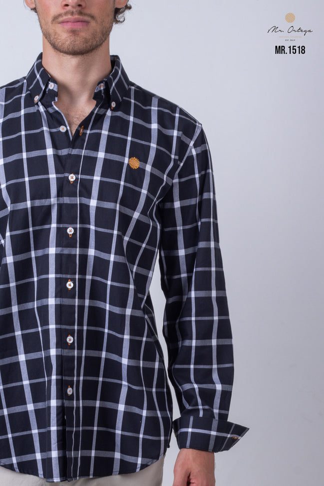 CAMISA CUADROS NEGRO Y BLANCO