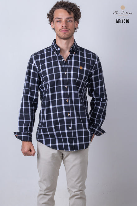 CAMISA CUADROS NEGRO Y BLANCO