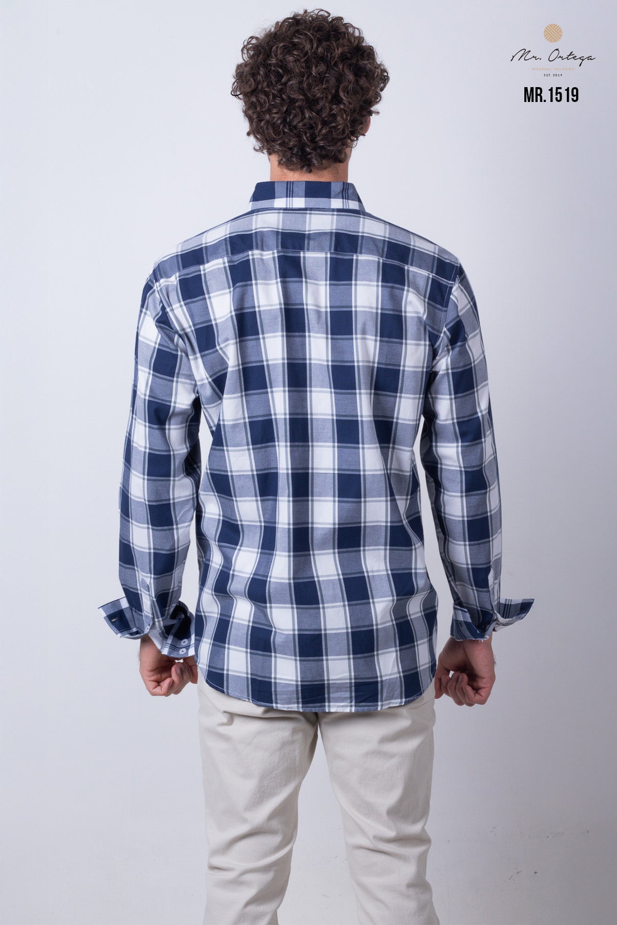 CAMISA CUADROS AZUL, BLANCO Y VERDE MANGA LARGA